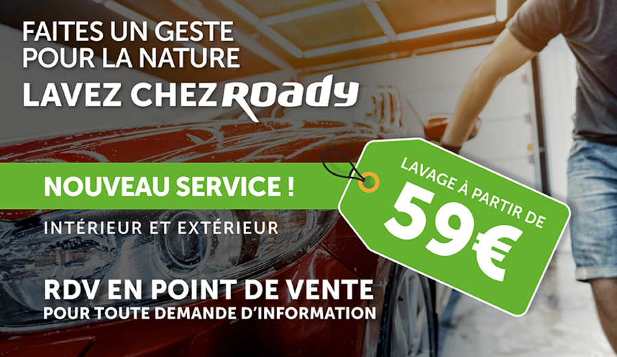 Lavez chez Roady. Nouveau service ! Intérieur et extérieur. Lavage à partir de 59 €